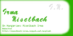 irma miselbach business card